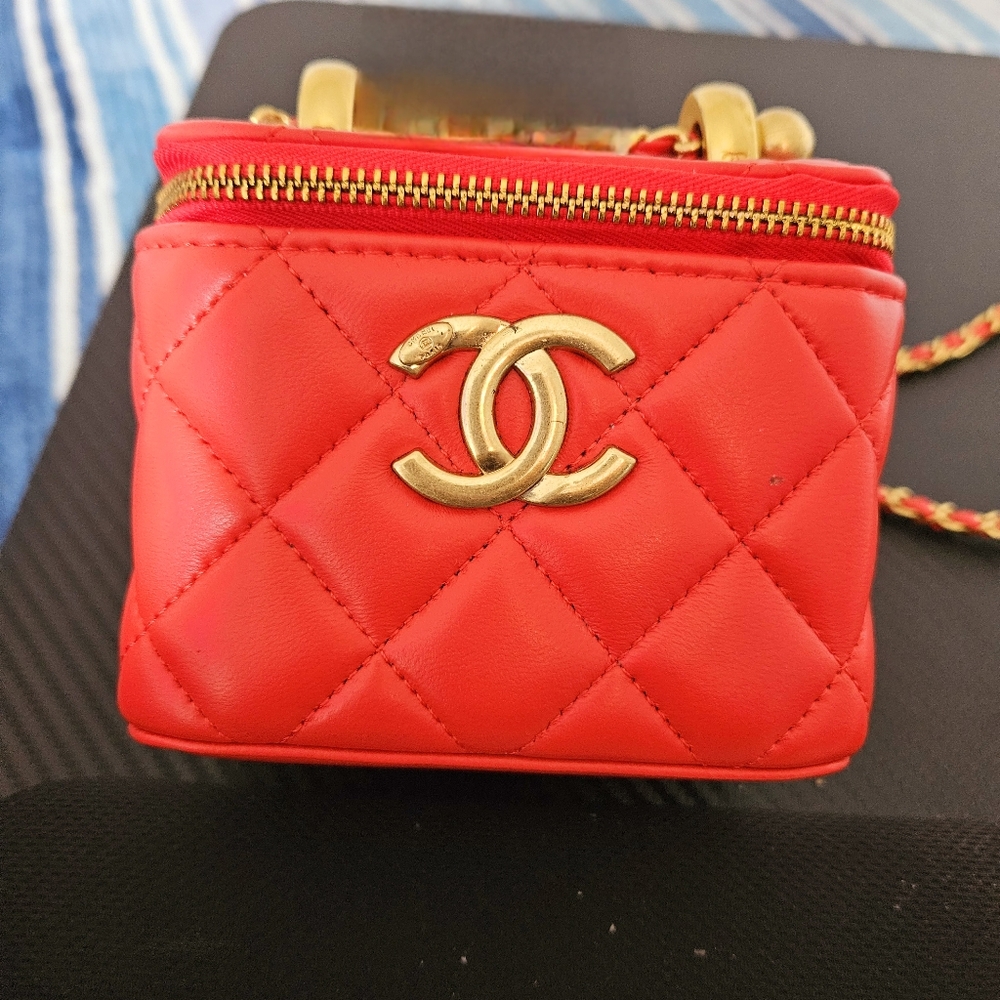Chanel Red Quilted Mini Bag - Picture 3 of 6